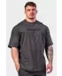Tricou supradimensionat spălat NU SHORTCUTS 369 NEGRU Nebbia