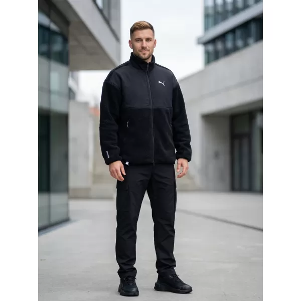  Jachetă pentru bărbați PUMA TECH SOFT TECH RELAXED SHERPA JACKET 632104-01 NEGRU 