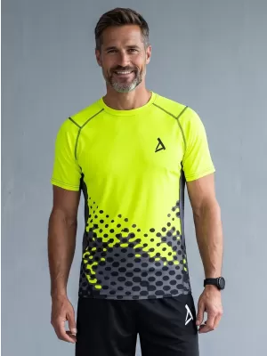Compresia funcțională a bărbaților T -thirt premium ALTISPORT VOJ/ALM109TR04 GALBEN FLUO