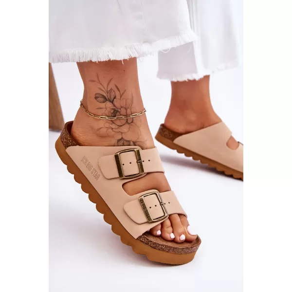  Papuci dama BIG STAR LL274745 BEJ Pantofi Big Star 