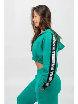 Hanorac crop ICONIC 254 VERDE Nebbia