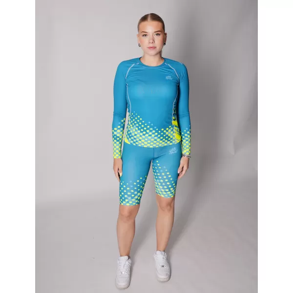  Tricou funcțional pentru femei cu mâneci lungi premium ALTISPORT VOJ/ALW109TR03 EMERALD/FLUO YELLOW 