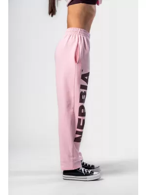 Pantaloni de trening largi largi BOYFRIEND STYLE 432 ROZ Nebbia