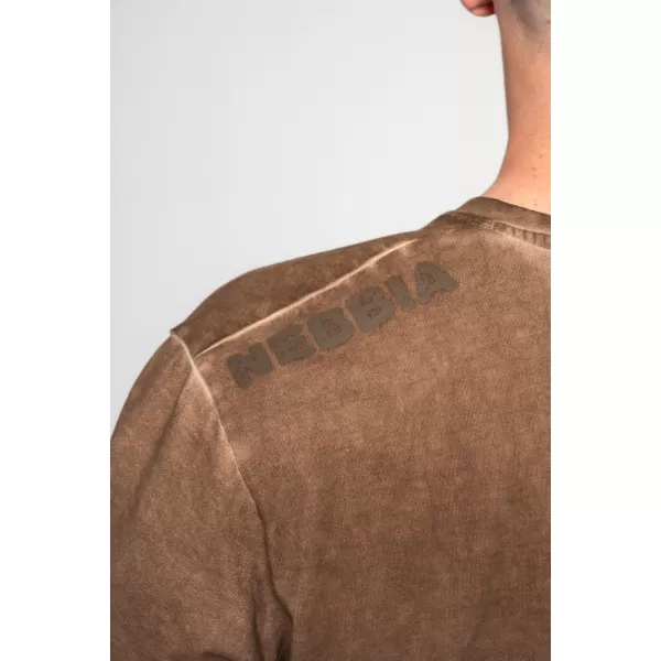  Tricou supradimensionat spalat HERITAGE 355 LIGHT BROWN Nebbia 