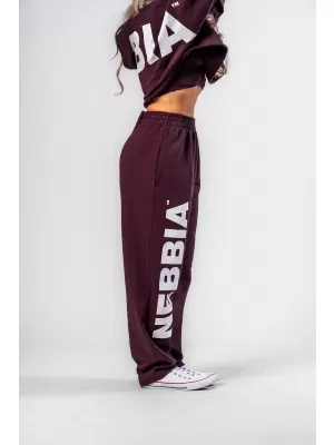 Pantaloni de trening largi largi BOYFRIEND STYLE 432 DARK RED Nebbia