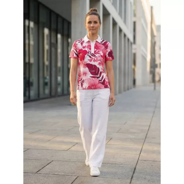  Tricou funcțional pentru femei cu guler premium ALTISPORT VOJ/ALW111TR05 FLORI ROZ 