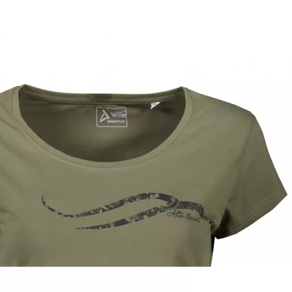  Dámské triko ALTISPORT CARRYOVER ALW001F61 KHAKI/ČERNÁ 