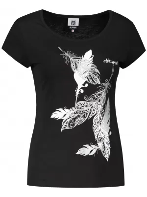 Tricou pentru femei ALTISPORT ALW178122 NEGRU SI ARGINTIU