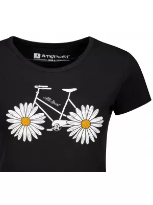 Dámské triko s krátkým rukávem ALW184/PUSTA ČERNÁ