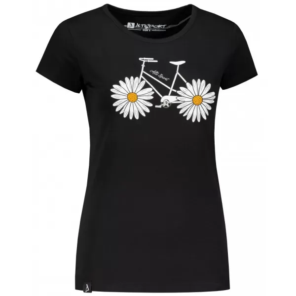  Dámské triko s krátkým rukávem ALW184/PUSTA ČERNÁ 