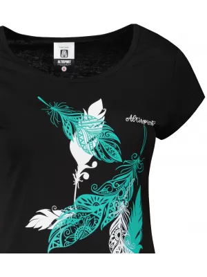 Tricou pentru femei ALTISPORT ALW178122 NEGRU ȘI ALBASTRU