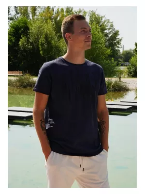 Tricou pentru bărbați ALTISPORT CARLSON ALBASTRU INCHIS