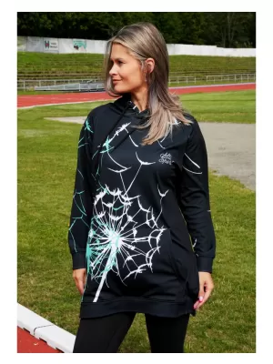 Hanorac funcțional premium pentru femei ALTISPORT VOJ/ALW035MI03 NEGRU/TURCOAZ