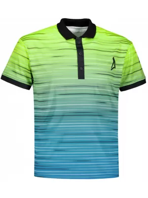 Tricou funcțional pentru bărbați cu guler premium ALTISPORT VOJ/ALM031TR05 GALBEN NEON/KEROSEN