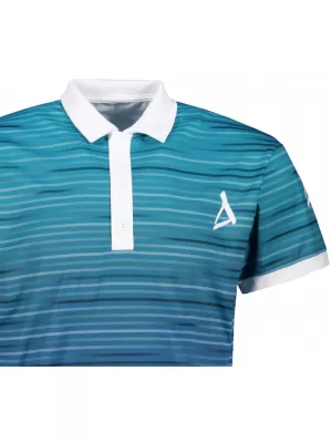 Tricou funcțional pentru bărbați cu guler premium ALTISPORT VOJ/ALM031TR05 SMARALD/ALBASTRU