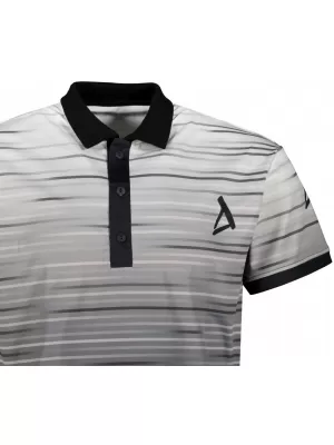 Tricou funcțional pentru bărbați cu guler premium ALTISPORT VOJ/ALM031TR05 NEGRU/ALB