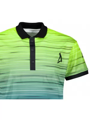 Tricou funcțional pentru bărbați cu guler premium ALTISPORT VOJ/ALM031TR05 GALBEN NEON/KEROSEN