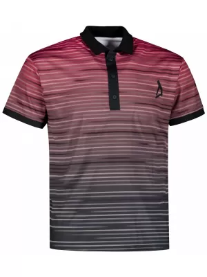 Tricou funcțional pentru bărbați cu guler premium ALTISPORT VOJ/ALM031TR05 NEGRU/VISINIU