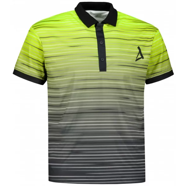  Tricou funcțional pentru bărbați cu guler premium ALTISPORT VOJ/ALM031TR05 NEGRU/GALBEN NEON 