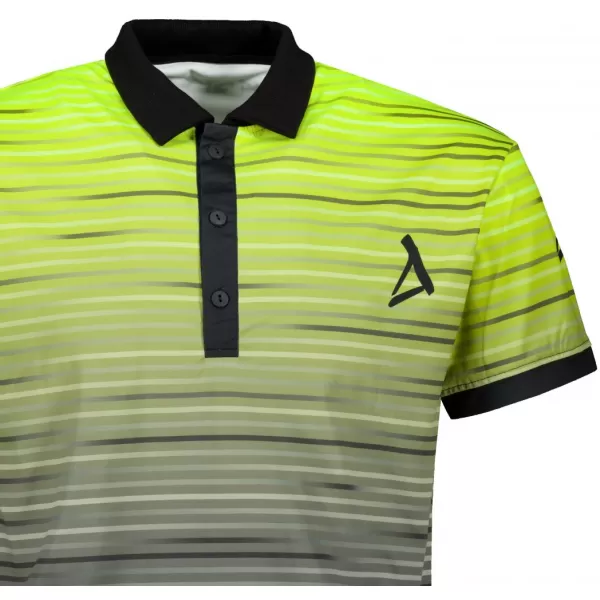  Tricou funcțional pentru bărbați cu guler premium ALTISPORT VOJ/ALM031TR05 NEGRU/GALBEN NEON 
