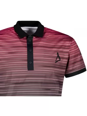 Tricou funcțional pentru bărbați cu guler premium ALTISPORT VOJ/ALM031TR05 NEGRU/VISINIU