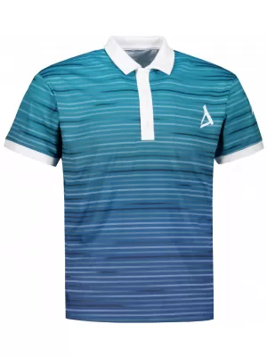 Tricou funcțional pentru bărbați cu guler premium ALTISPORT VOJ/ALM031TR05 SMARALD/ALBASTRU