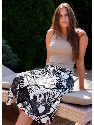 Fusta doamnelor ALTISPORT ELIN NEGRU/ALB