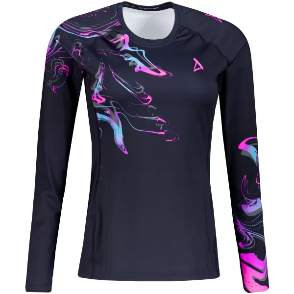 Tricou funcțional pentru femei cu mâneci lungi premium ALTISPORT VOJ/ALW064TR03 NEGRU -PINK