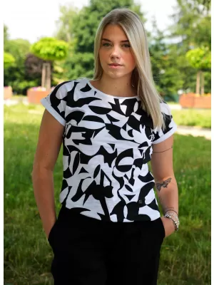 Cămaşă KIXMI UDIA NEGRU/ALB
